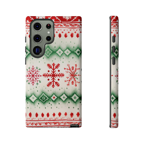 Icelandic Watercolor inspired by Christmas Sweaters - Impact Resistant Phone Case Samsung Galaxy S23 Ultra Glossy